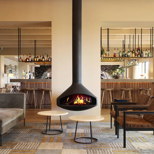 CX-7 Steel Plate Hanging Wood Burning Fireplace