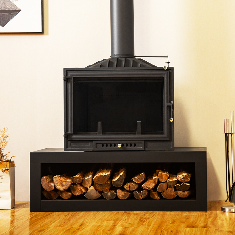 Camiol LS750 Cast Iron Freestanding Wood Burning Stove Matte Black Indoor Fireplace
