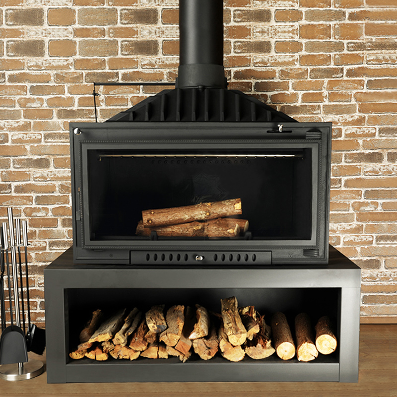 Camiol LS1000 Thick Cast Iron Freestanding Wood Burning Stove Matte Black Indoor Heating Fireplace