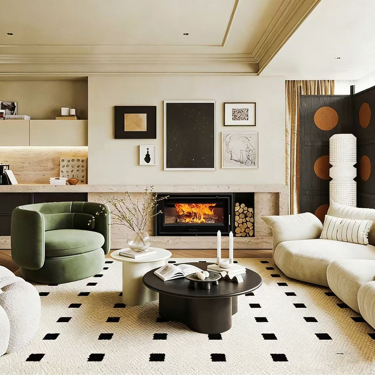 Camiol DF1050 Matte Black Double Mild Steel Plate Single & Double Sided Wood Fireplace Indoor Heating