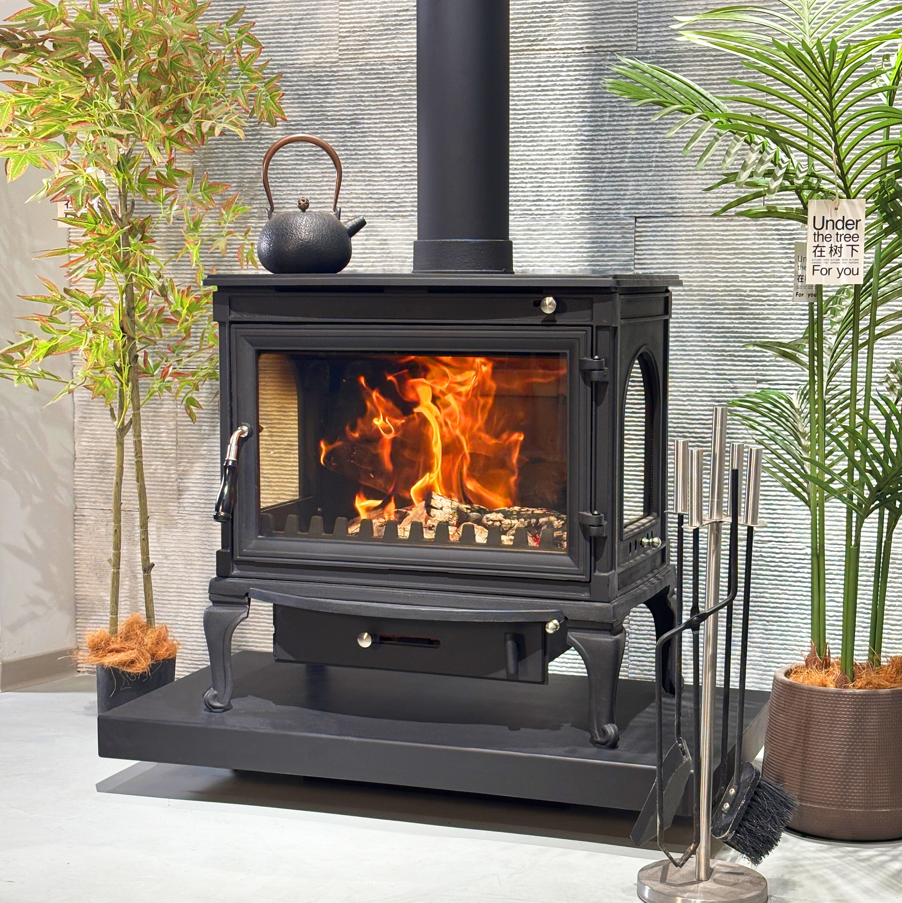 Camiol LS770/LS770S Thick Cast Iron Freestanding Wood Burning Stove Matte Black Indoor Heater