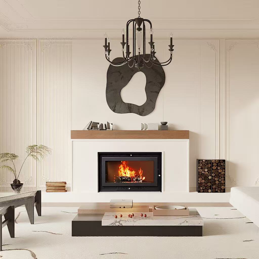Camiol TH830 Matte Black Steel Plate Freestanding Wood Fireplace Indoor Heating