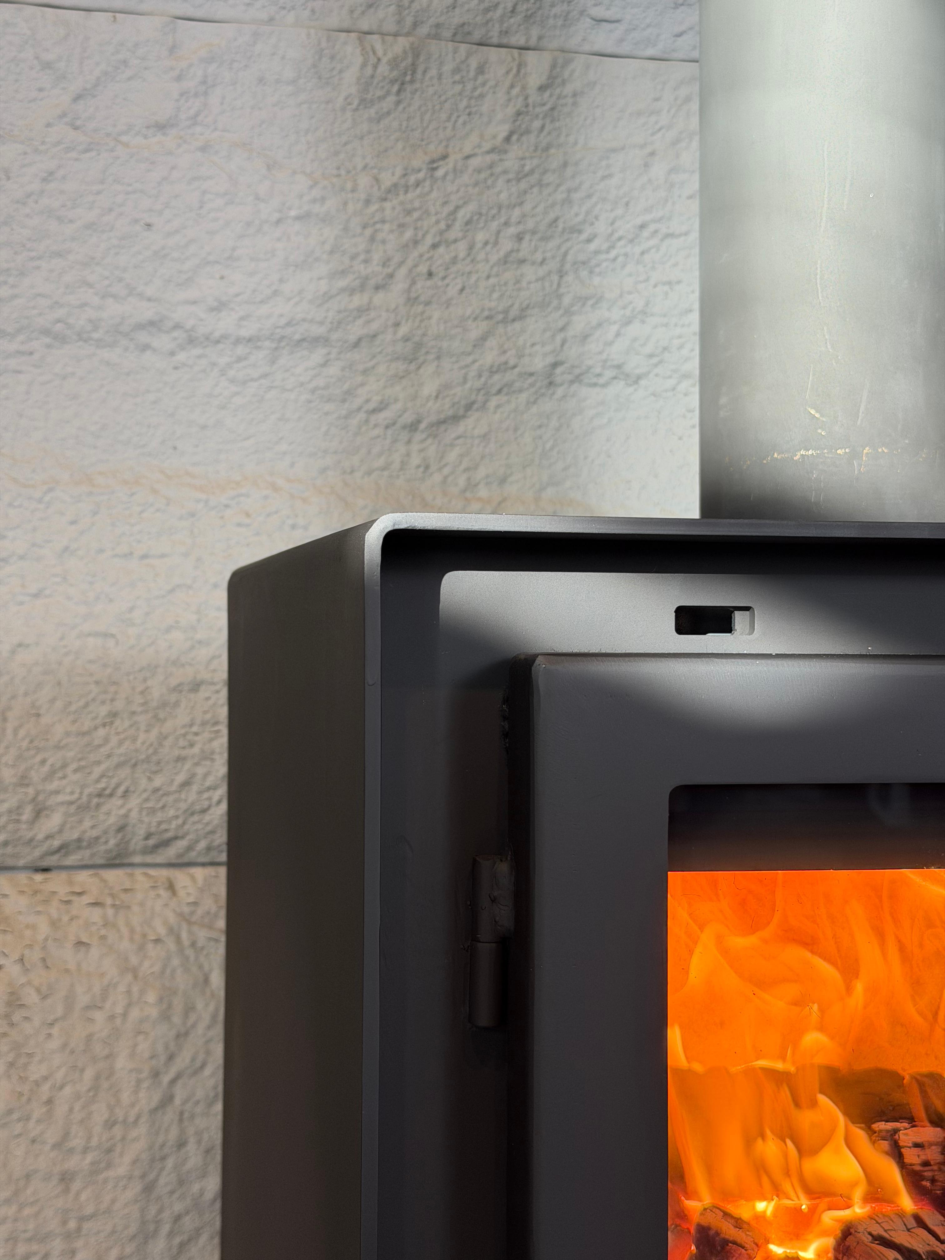 Camiol TH650 Matte Black Steel Plate Freestanding Wood Fireplace Indoor Heating
