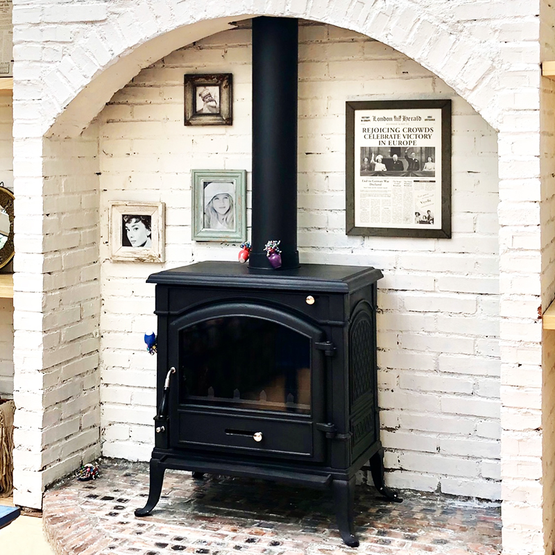 Camiol LS780/LS780B Thick Cast Iron Freestanding Wood Burning Stove Matte Black Indoor Heater