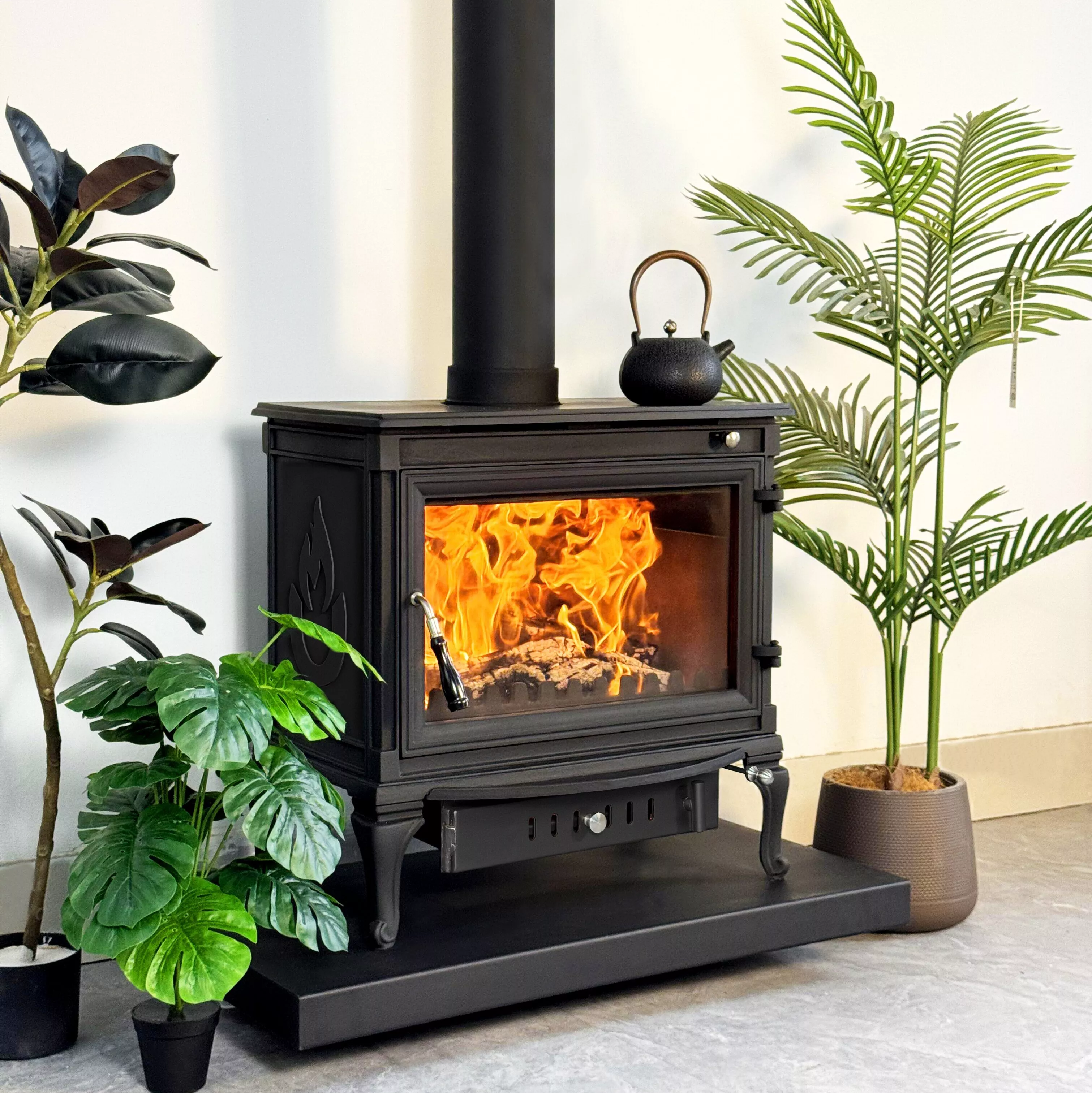 Camiol LS770/LS770S Thick Cast Iron Freestanding Wood Burning Stove Matte Black Indoor Heater