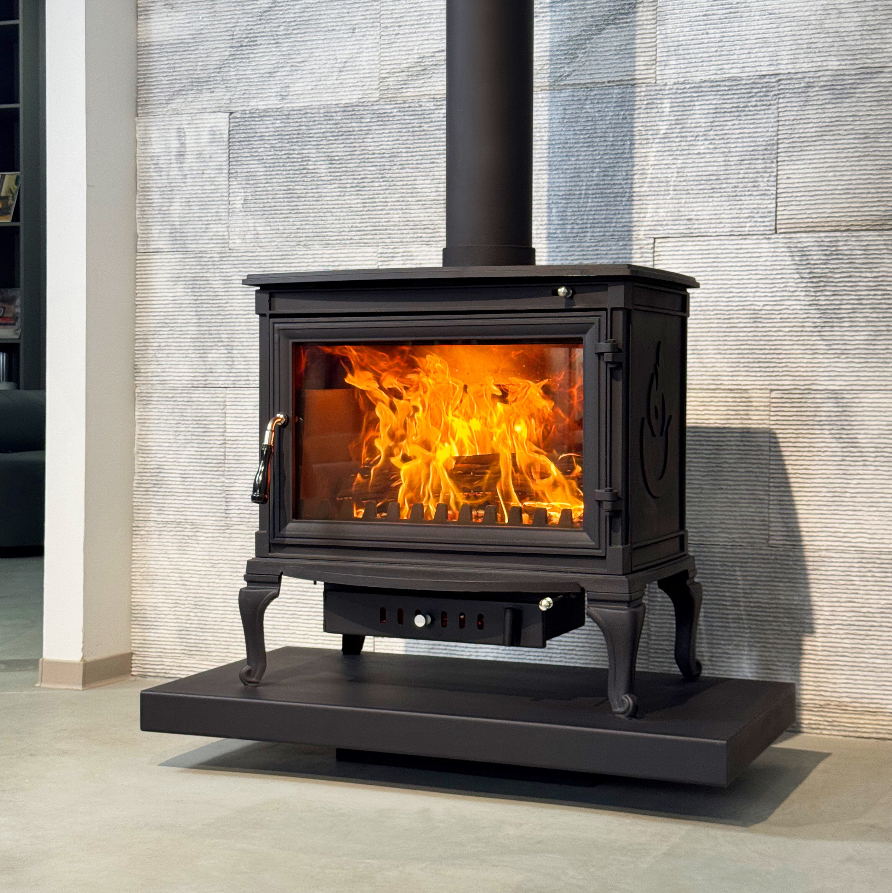 Camiol LS770/LS770S Thick Cast Iron Freestanding Wood Burning Stove Matte Black Indoor Heater