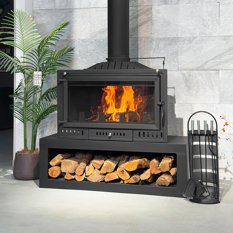 Camiol LS900 Thick Cast Iron Freestanding Wood Burning Stove Matte Black Indoor Heating Fireplace