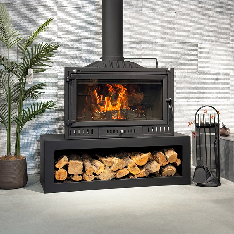 Camiol LS900 Thick Cast Iron Freestanding Wood Burning Stove Matte Black Indoor Heating Fireplace