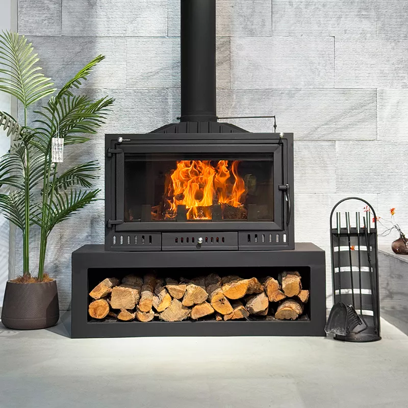 Camiol LS900 Thick Cast Iron Freestanding Wood Burning Stove Matte Black Indoor Heating Fireplace