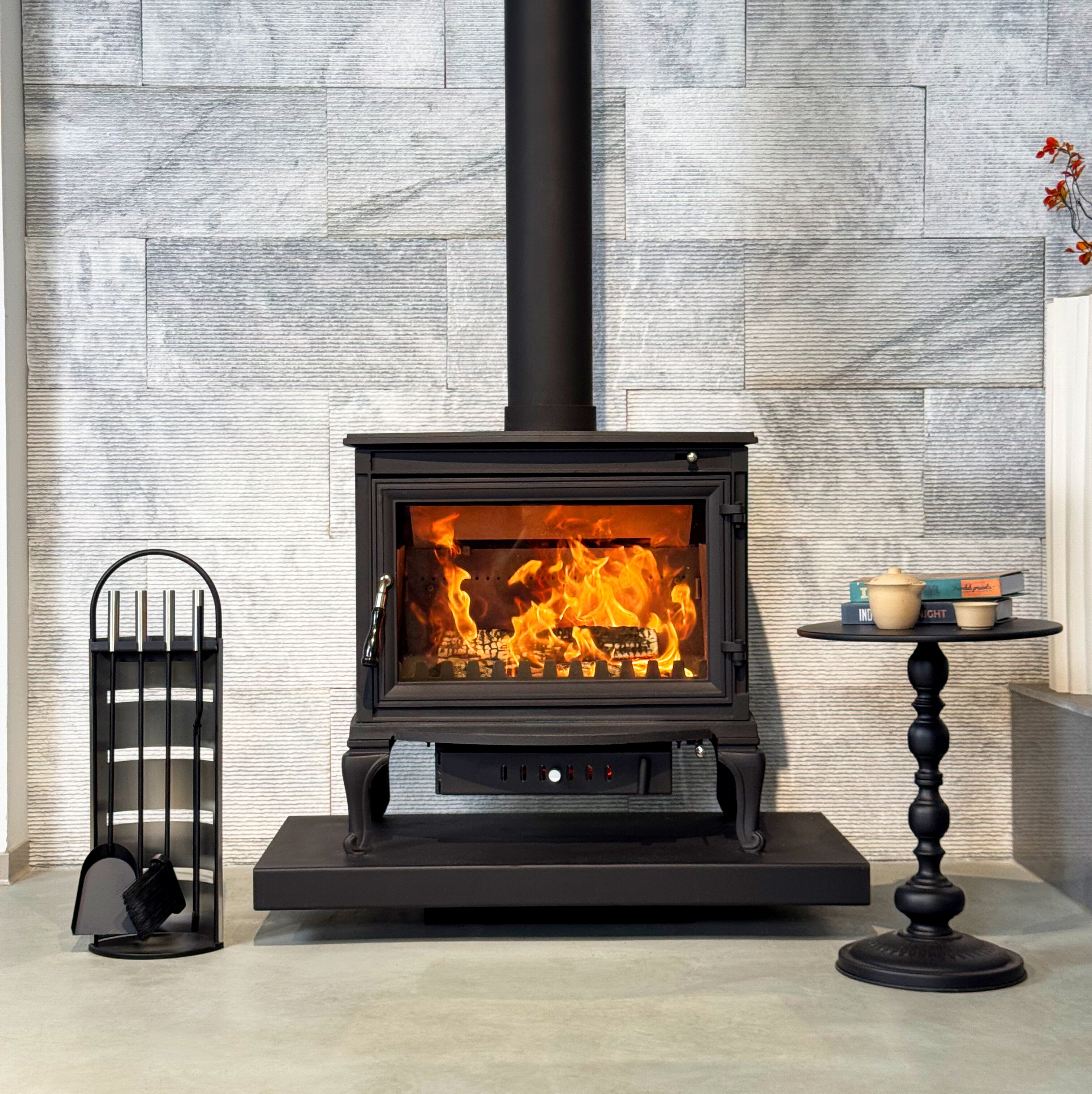 Camiol LS770/LS770S Thick Cast Iron Freestanding Wood Burning Stove Matte Black Indoor Heater