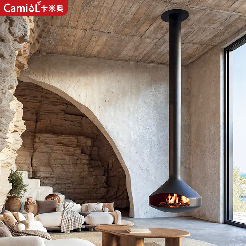 CX-7 Steel Plate Hanging Wood Burning Fireplace