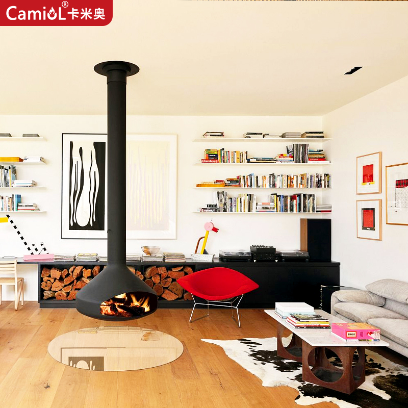 CX-7 Steel Plate Hanging Wood Burning Fireplace