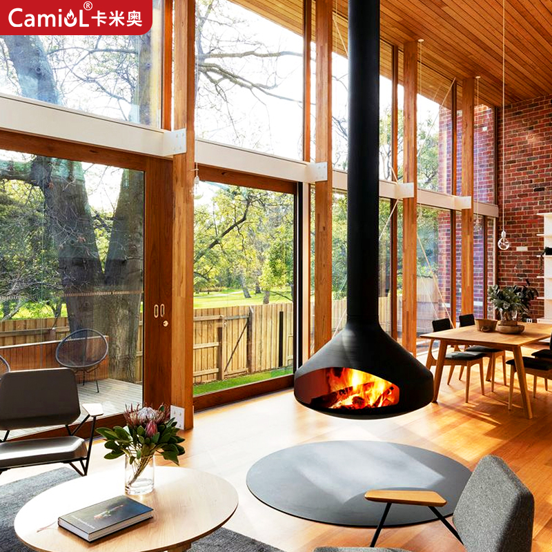 CX-7 Steel Plate Hanging Wood Burning Fireplace