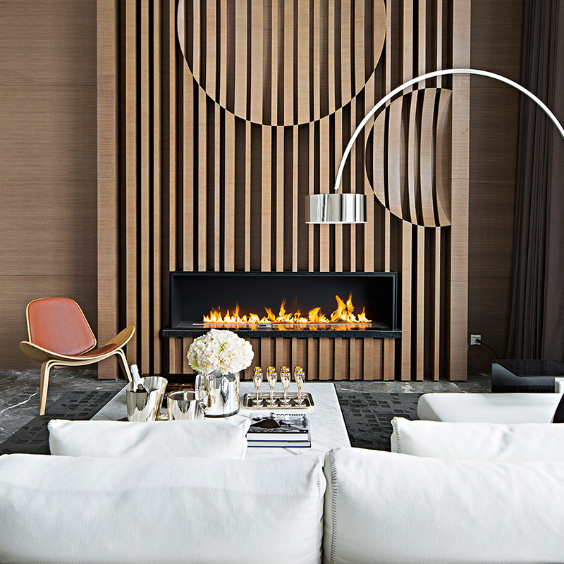 Camiol Stainless Steel Matte Black Ethanol Fireplace Indoor Bioethanol Real Fire Fireplace