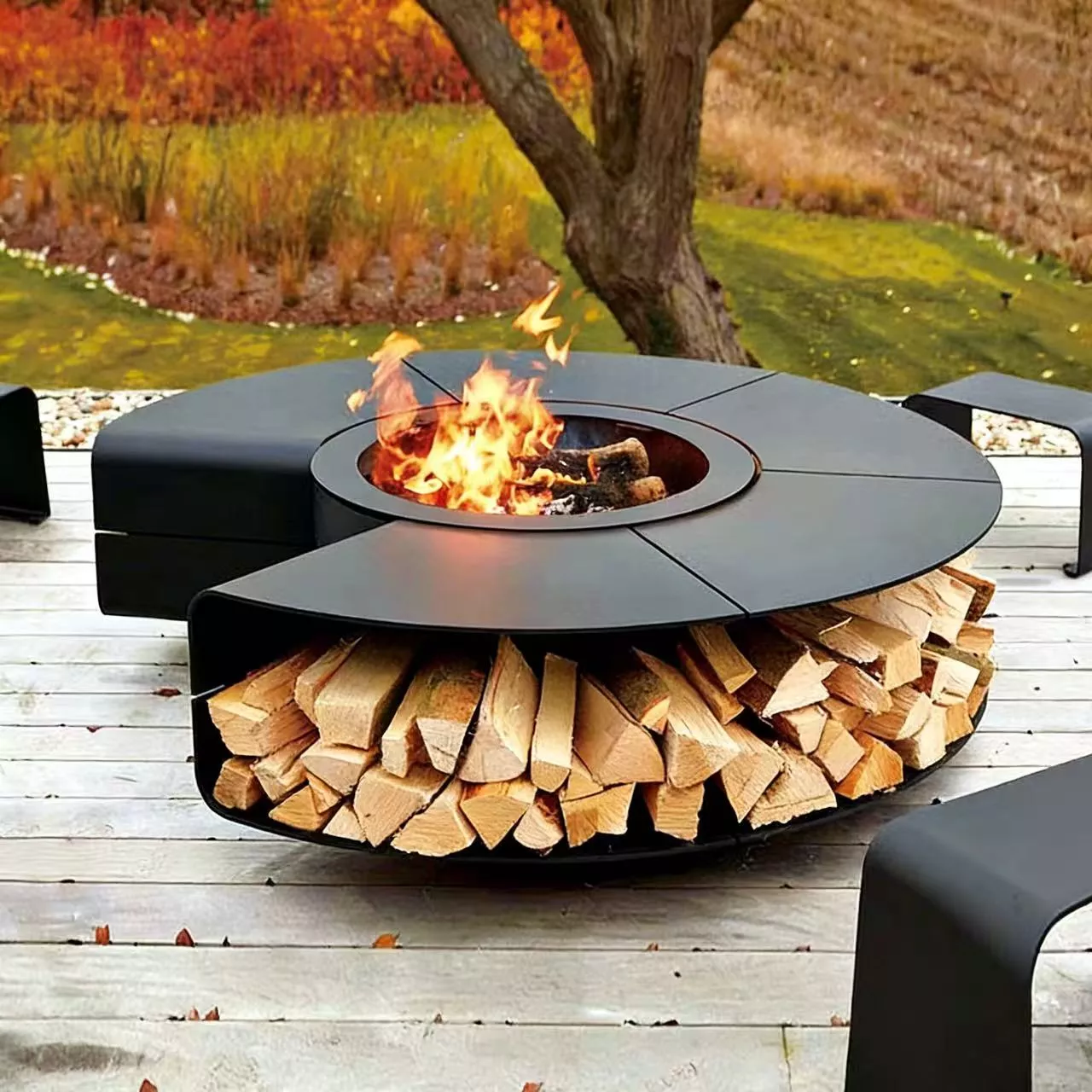 Camiol C1200 Matte Black Steel Plate Outdoor Stove