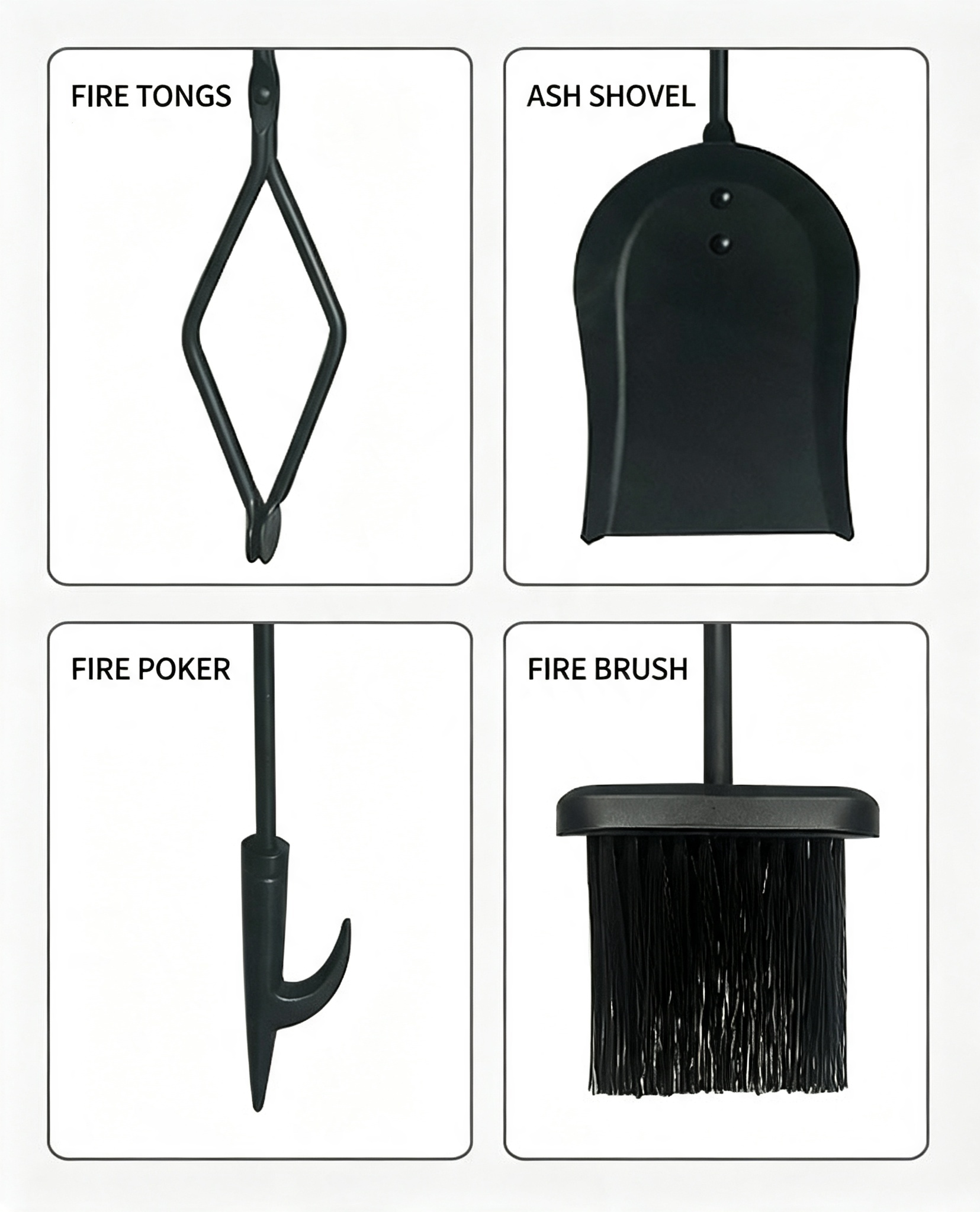 Fireplace Accessories - Cast Iron Fireplace Tool Set